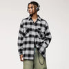 Wool Plaid Front-Pocket Jacket Shirt