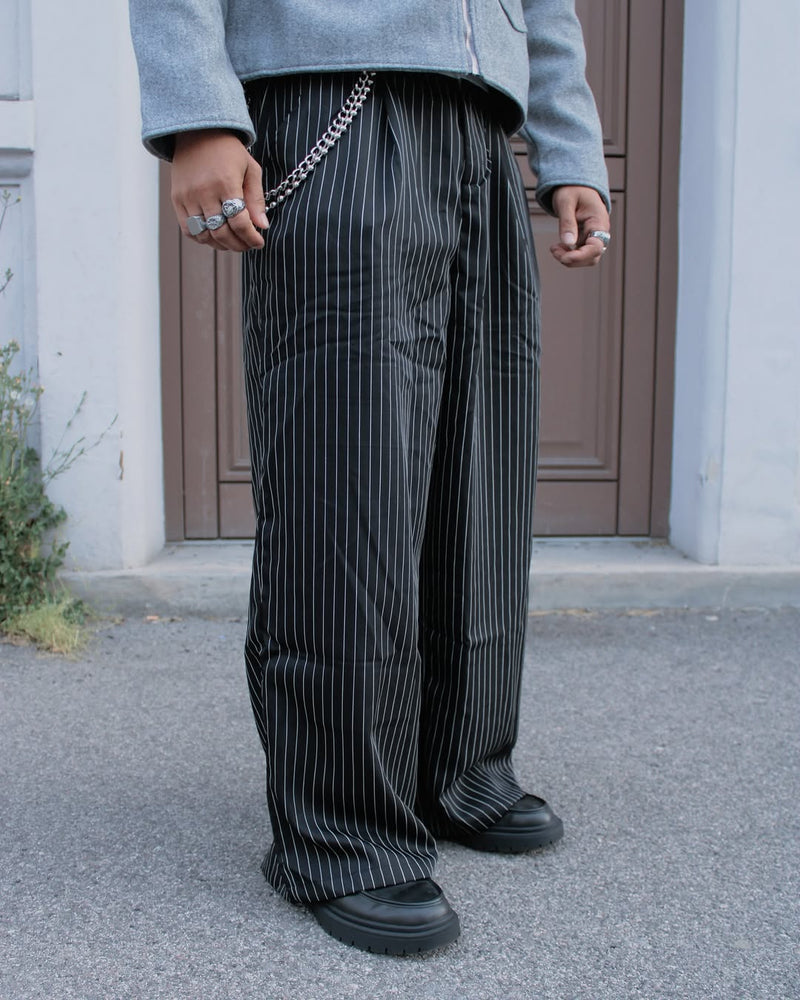 Pinstripe Drift Baggy Trousers