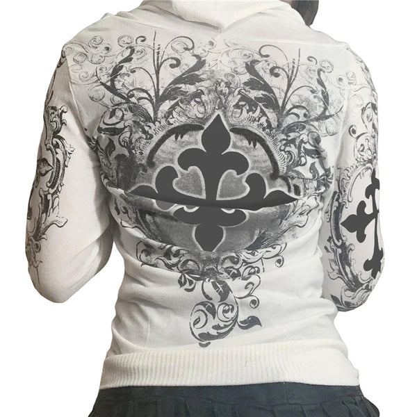Crystal Zip White Long Sleeve alternatif görünüm