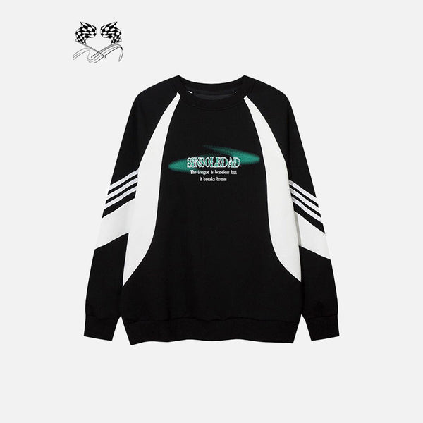 Monochrome Block Stitch Sweatshirt