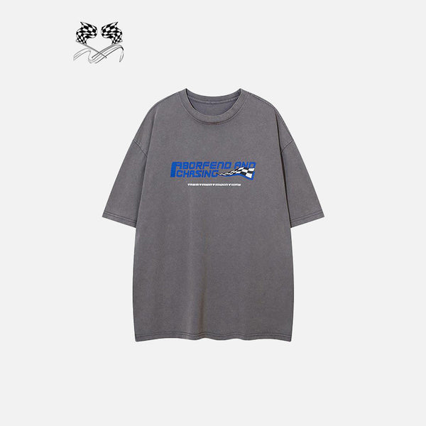 Contrast Color Pit-Crew T-Shirt