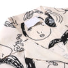 Illustrated Faces Vintage Print Top