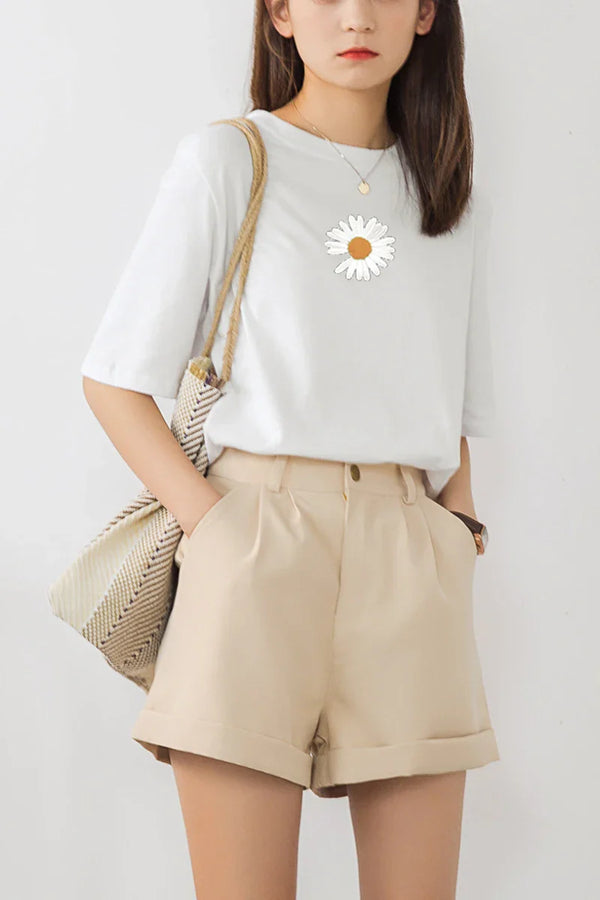Daisy Cottagecore Aesthetic Crop Tee alternatif görünüm