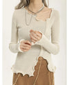 Dirty-Art Irregular Split Knitted Sweater
