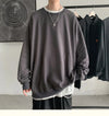 Mono-Color Color Drop-Shoulder Long Sleeve T-Shirt
