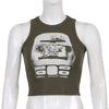 New-Millennium Print Print Sleeveless Crop Top