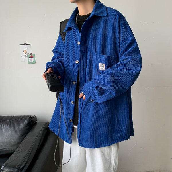 Solid Corduroy Vintage Long Sleeve Top alternatif görünüm