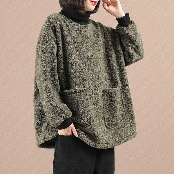 Wool Turtleneck Cozy Sweatshirt alternatif görünüm