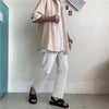 Mid-Rise Pleat Straight Trousers