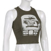New-Millennium Print Print Sleeveless Crop Top