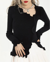 Dirty-Art Irregular Split Knitted Sweater