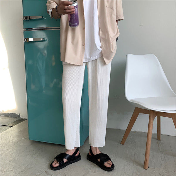 Mid-Rise Pleat Straight Trousers alternatif görünüm