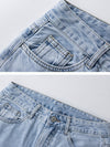 Kadın Y2K Baggy Jean Pantolon, yakın çekim — Navra Wear