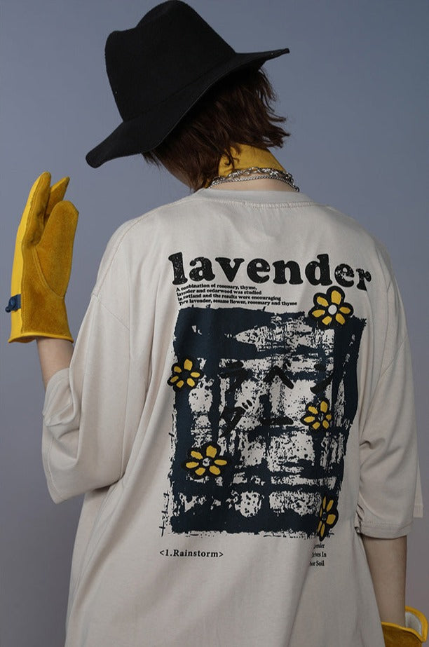 Lavender Bloom Wide-Body Crewneck T-Shirt