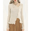 Dirty-Art Irregular Split Knitted Sweater