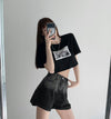 Navel Print Coast Crop Top