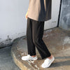 Mid-Rise Pleat Straight Trousers