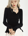 Dirty-Art Irregular Split Knitted Sweater