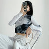 Seductive Slim Rainbow-Wash Long Sleeve T-Shirt