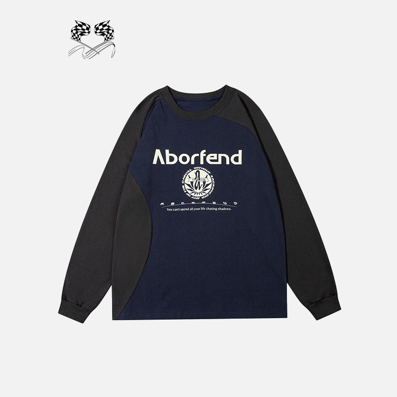 Color Splice Mixed Sweatshirt