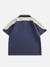Freedom-State Style Old School Color Block Sport-Collar Off-Duty T-Shirt