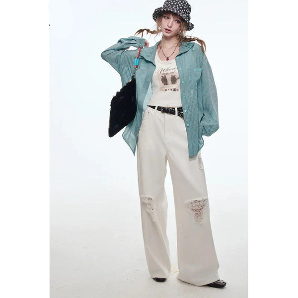 Chic Relaxed Bell Leg Denim alternatif görünüm