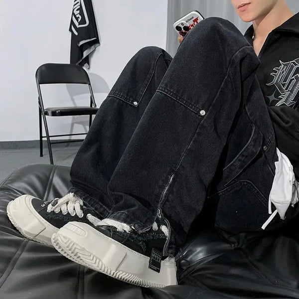 Rivet Split Straight Trousers alternatif görünüm