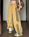 Kadın Wide Leg Çizgili Jogger, detay görünüm — Navra Wear