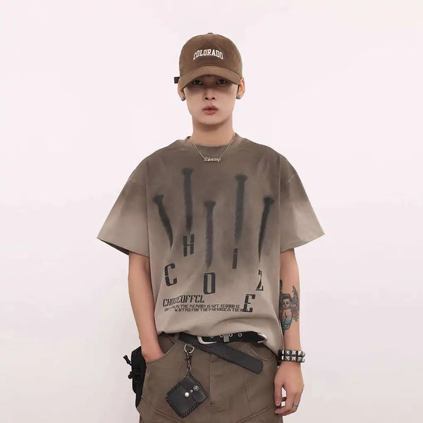 Faded Era Stone-Rinsed Illustrated Print Short Sleeve T-Shirt