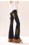 Heritage Mosaic Fringed High Waisted Denim