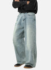 Yıkanmış Baggy Japon Baskılı Jean Pantolon, kombin görünüm — Navra Wear