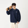Baskılı Bisiklet Yaka Sweatshirt, yakın çekim — Navra Wear