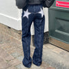 Y2K Yıldız Baskılı Jean Pantolon, yan görünüm — Navra Wear