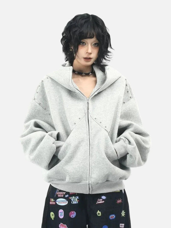 Stud Ear Dark Patchwork Hood alternatif görünüm