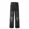 Classic Western Torn Faded Wide Denim