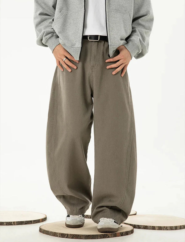 Cotton Retro Relaxed Trousers