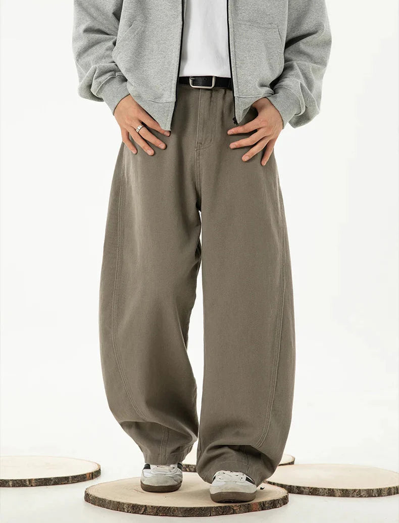 Cotton Retro Relaxed Trousers