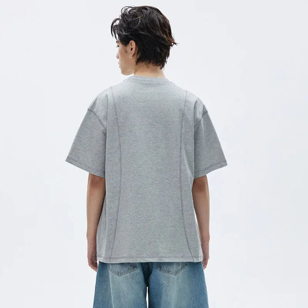 Elevated Pure-Hue Color Breezy-Cut Short Sleeve T-Shirt alternatif görünüm