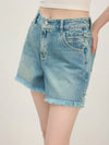 Fringe Hem High-Rise Shorts
