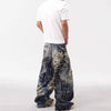 Classic 3D Printed Sleek Torn Bell Leg Denim