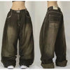 Yıkanmış Yüksek Bel Wide Leg Jean Pantolon, önden görünüm — Navra Wear