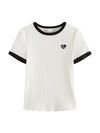 Women Concrete-Jungle Color Block Crewneck Ribbed T-Shirt