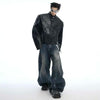 Metal chain decorate loose wide Leg Denim