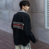 Ripped Old School Long Sleeve Collar-Knit Collar T-Shirt