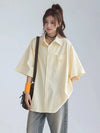 Citrus Stripe Cute Street Loose Blouse