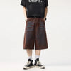 Insulated Sleek Brown Rinse Wide Leg Denim Shorts