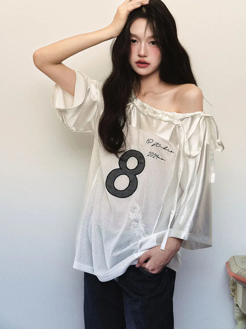 Shoulder Off Aesthetic Coquette T-Shirt
