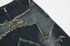 Vintage Yıldız Baskılı Jean Şort, detay görünüm — Navra Wear