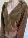 2000s Crystal Heart Zip-Up Sweatshirt