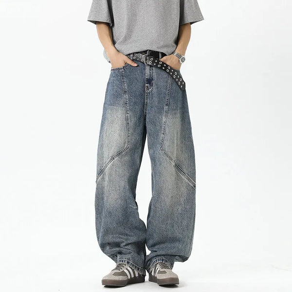 Metro Sleek Relaxed Fit Bell Leg Mosaic Denim
